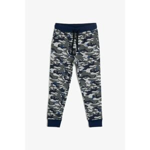 Koton Boys Navy Blue Camouflage Patterned Sweatpants