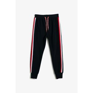 Koton Boy's Navy Blue Striped Sweatpants