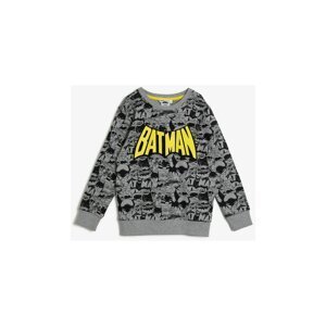 Koton Boys' Gray Patterned Batman Licensed Printed Sweatshirt
