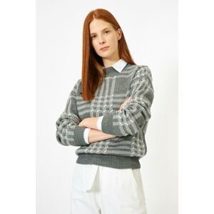 Koton Checkered Knitwear Sweater