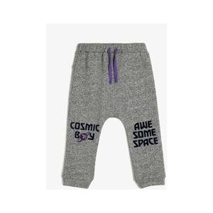 Koton Baby Boy Gray Embroidered Sweatpants