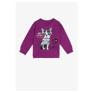 Koton Purple Printed Sweatshirt