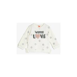 Koton Baby Girl Ecru Printed Sweatshirt