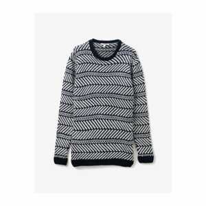 Koton Crew Neck Patterned Long Sleeve Knitwear Sweater