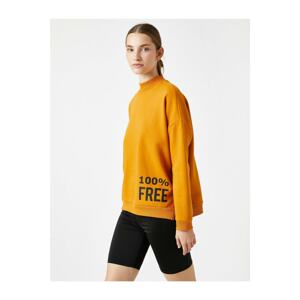 Koton Stand Up Collar Printed Sweatshirt