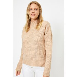 Koton Women's Ecru Turtleneck Long Sleeve Sweater