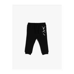 Koton Baby Boy Black Printed Waistband Sweatpants