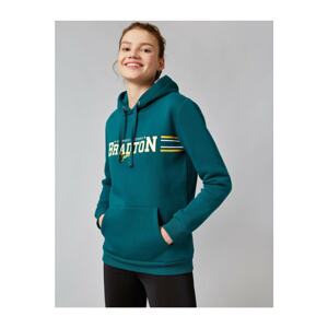 Koton Women's Hoodie with Letter Printed Sweatshirt