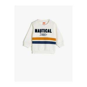 Koton Baby Boy Ecru Cotton Crew Neck Sweatshirt