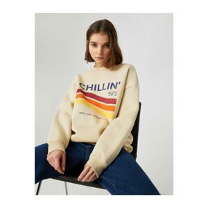 Koton Cotton Crew Neck Letter Printed Sweatshirt