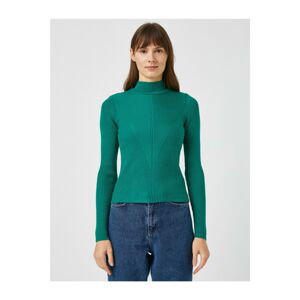 Koton Women's Green Long Sleeve Knitwear Sweater