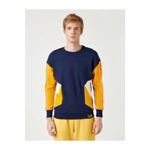 Koton Men's Color Block Crew Neck Sweatshirt
