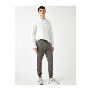 Koton Men's Gray Pocket Zippered Normal Waist Jogger Sweatpants