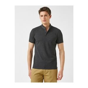 Koton Men's Anthracite Polo Neck T-Shirt Cotton