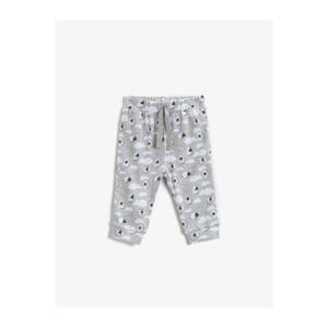 Koton Cotton Printed Sweatpants With Waist Tie