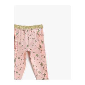 Koton Cotton Glitter Detailed Star Printed Leggings