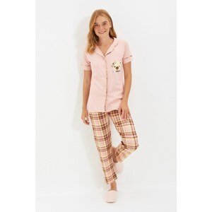 Trendyol Powder Teddy Bear Detailed Knitted Pajamas Set