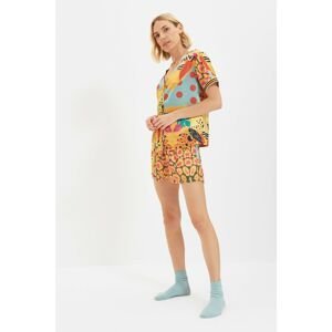 Trendyol Multicolored Mix Patterned Satin Pajamas Set