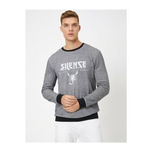 Koton Men's Gray Printed Sweatshirt
