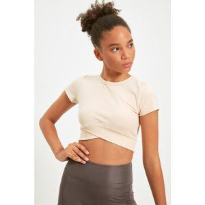 Trendyol Stone Wrapped Crop Sport Blouse