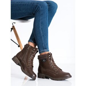 SHELOVET WARM LACE-UP ANKLE BOOTS