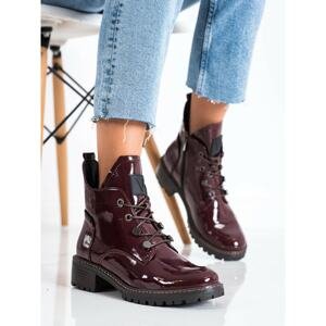 COMFORTABLE BURGUNDY ANKLE BOOTS VINCEZA