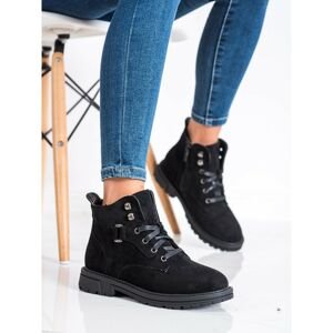 SHELOVET LACE-UP SUEDE ANKLE BOOTS