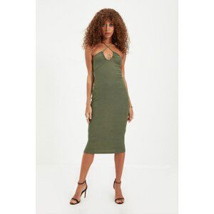 Trendyol Green Collar Detailed Knitted Dress