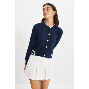 Trendyol Navy Blue Button Detailed Knitwear Cardigan