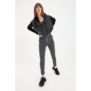 Trendyol Anthracite Snap Detailed Straight Sweatpants