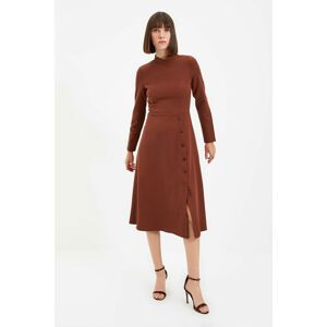 Trendyol Brown Button Detailed Dress