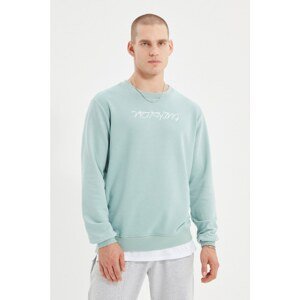 Trendyol Mint Men's Regular/Normal Fit Crewneck Sweatshirt