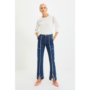 Trendyol Blue Tassel Detailed High Waist Bootcut Jeans