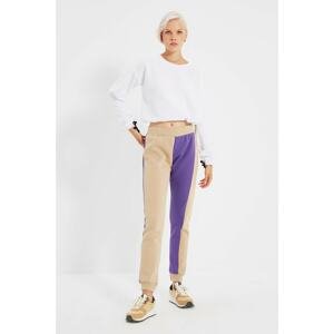 Trendyol Purple Color Block Knitted Sweatpants