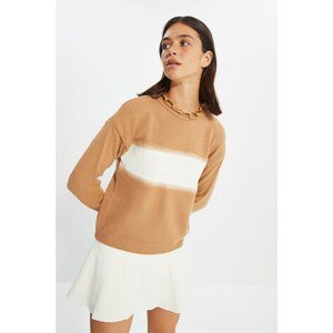 Trendyol Camel Color Block Knitwear Sweater