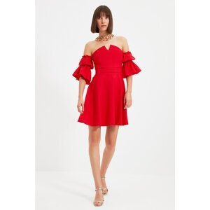 Trendyol Red Rib Detailed Dress