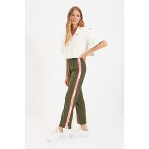 Trendyol Khaki Stripe Knitted Sweatpants