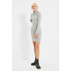 Trendyol Gray Turtleneck Bodycon Knitted Dress