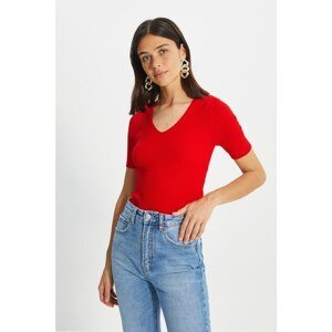 Trendyol Red V Neck Knitwear Sweater