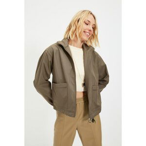 Trendyol Khaki Oversize Zipper Closure Windbreaker Coat