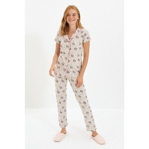 Trendyol Pajama Set - Gray - Graphic