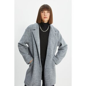 Trendyol Gray Lined Wool Cachet Coat