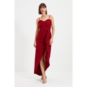 Trendyol Claret Red Collar Detailed Evening Dress & Graduation Dress