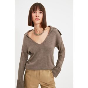 Trendyol Mink Neck Detailed Knitwear Sweater