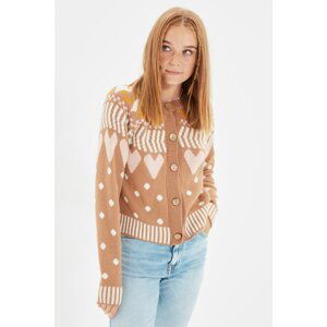 Trendyol Camel Buttoned Knitwear Cardigan