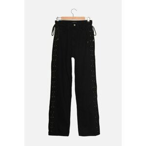 Trendyol Black Tie Detailed High Waist 90's Wide Leg Jeans