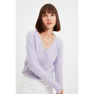 Trendyol Lilac Buttoned Knitwear Cardigan