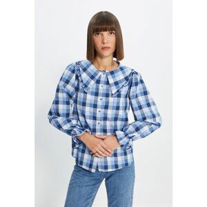 Trendyol Blue Frilly Shirt