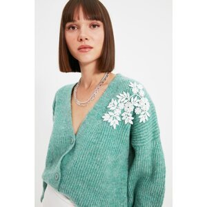 Trendyol Mint Appliqué Knitwear Cardigan
