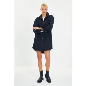 Trendyol Black Oversize Denim Shirt Dress